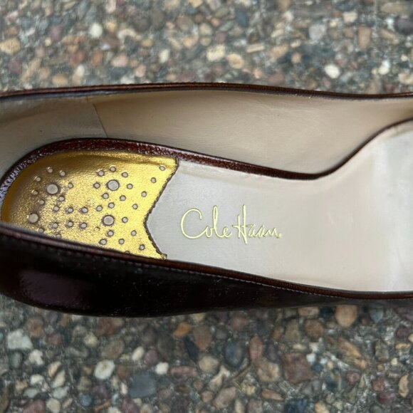 Cole Haan Fiona Low Air Dark Amber Patent Leather High Heel Pumps Size 10AA - Picture 5 of 11